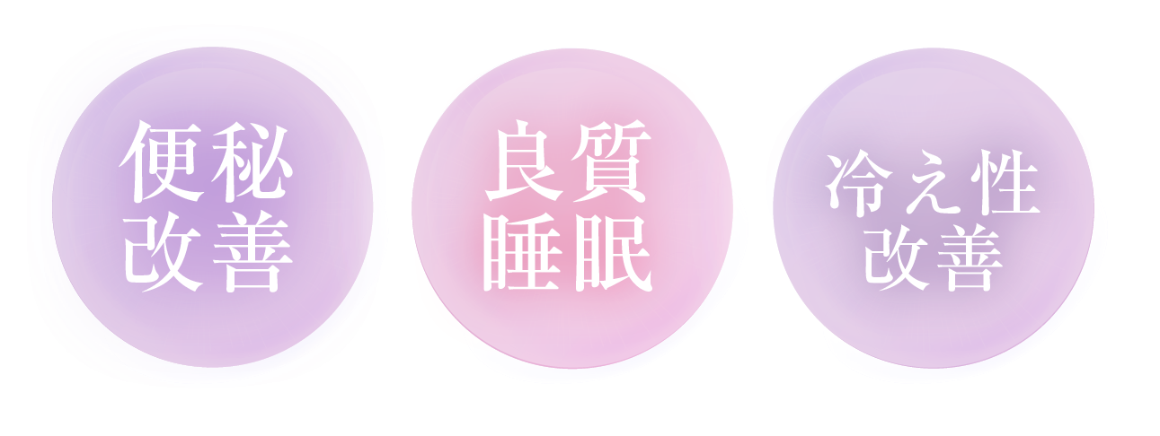 便秘改善 良質睡眠 冷え性改善